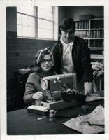 Resident learning to sew
